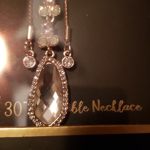 Cubic zirconia  necklace and earring set - Picture 2 of 3